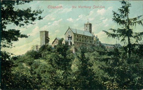 Alte Ansichtskarte Eisenach, Die Wartburg Süd-Ost