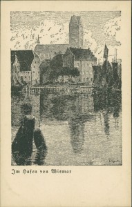 Alte Ansichtskarte Im Hafen von Wismar, 