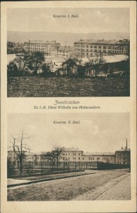 Alte Ansichtskarte Zweibrücken, 22. I.-R. Fürst Wilhelm von Hohenzollern. Kaserne I. Batl., Kaserne II. Batl.