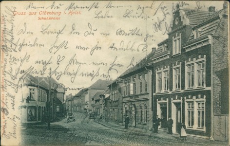 Alte Ansichtskarte Gruss aus Oldenburg i. Holst., Schuhstrasse