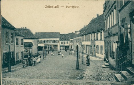 Alte Ansichtskarte Grünstadt, Marktplatz