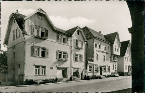 Alte Ansichtskarte Schömberg, Kurheim Daheim und Gasthof zur Post