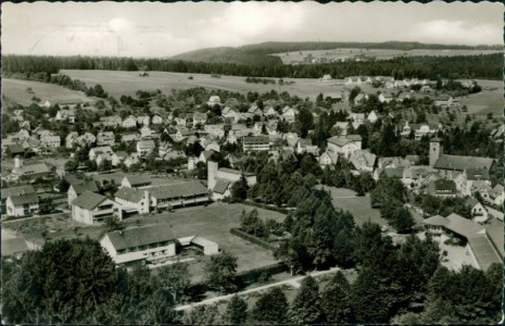 Alte Ansichtskarte Schömberg (Kreis Calw) im Schwarzwald, Luftaufnahme