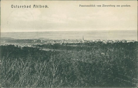 Alte Ansichtskarte Ostseebad Ahlbeck, Panoramablick vom Zierowberg aus gesehen