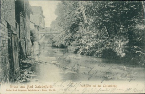 Alte Ansichtskarte Gruss aus Bad Salzdetfurth, Schlucht bei der Lutherlinde