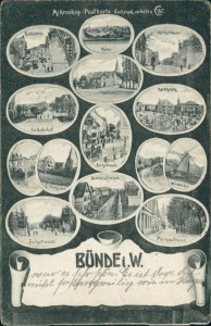 Alte Ansichtskarte Bünde i. W., Mikroskop-Postkarte