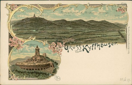 Alte Ansichtskarte Gruss vom Kyffhäuser, Kaiser Wilhelm-Denkmal