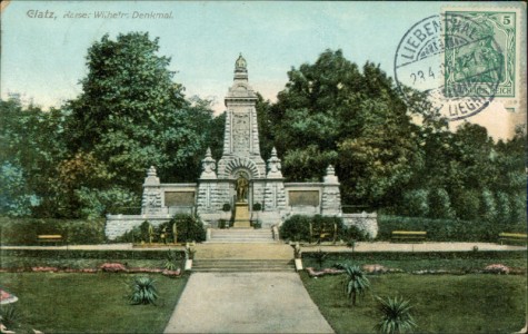 Alte Ansichtskarte Glatz, Kaiser Wilhelm-Denkmal