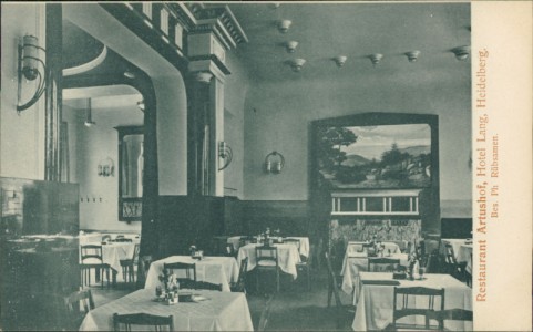 Alte Ansichtskarte Heidelberg, Restaurant Artushof, Hotel Lang, Bes. Ph Rübsamen