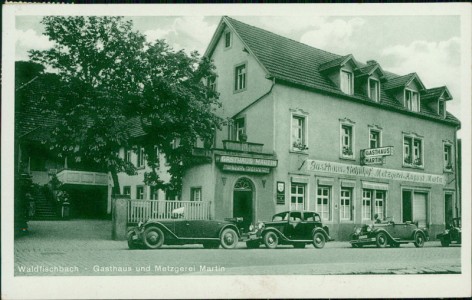 Alte Ansichtskarte Waldfischbach, Gasthaus und Metzgerei Martin