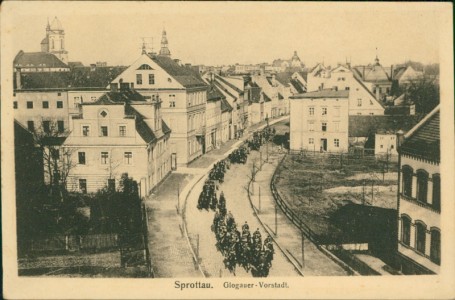 Alte Ansichtskarte Sprottau / Szprotawa, Glogauer-Vorstadt
