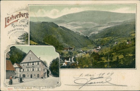 Alte Ansichtskarte Oppenau-Löcherberg, Gasthaus zum Pflug L. Schmider