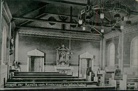 Alte Ansichtskarte Bad Wörishofen, Inneres der Kapelle vom Kinderasyl