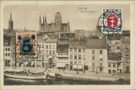 Alte Ansichtskarte Danzig / Gdańsk, Marienkirche
