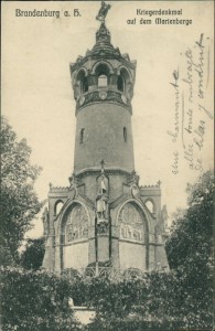 Alte Ansichtskarte Brandenburg an der Havel, Kriegerdenkmal auf dem Marienberge