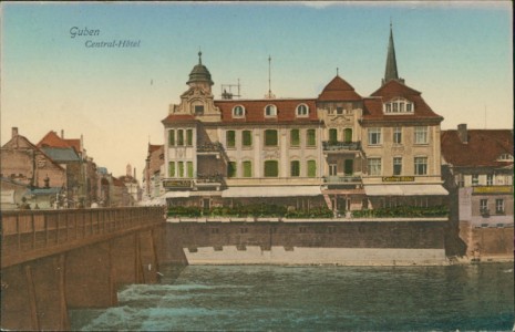 Alte Ansichtskarte Guben, Central-Hotel