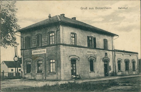 Alte Ansichtskarte Bobenheim-Roxheim, Bahnhof