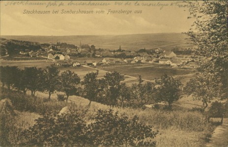 Alte Ansichtskarte Sondershausen-Stockhausen, Blick vom Franzberge aus