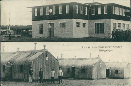 Alte Ansichtskarte Zossen-Wünsdorf, Kriegslager