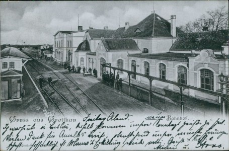 Alte Ansichtskarte Grottkau / Grodków, Bahnhof