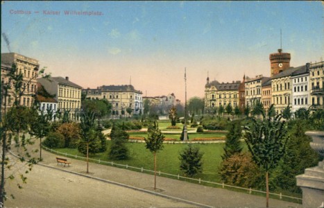 Alte Ansichtskarte Cottbus, Kaiser Wilhelmplatz