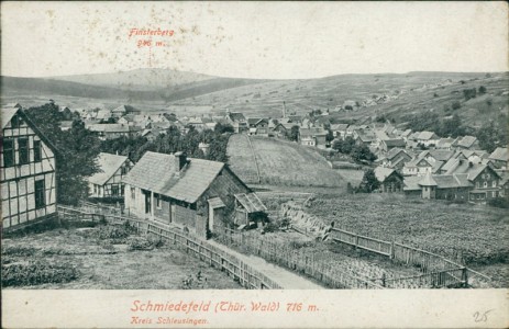 Alte Ansichtskarte Schmiedefeld (Thür. Wald) 716 m. Kreis Schleusingen, Gesamtansicht