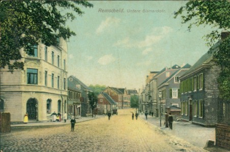 Alte Ansichtskarte Remscheid, Untere Bismarckstr.