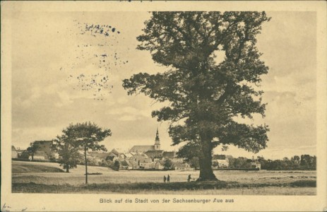 Alte Ansichtskarte Frankenberg/Sa., Blick auf die Stadt von der Sachsenburger Aue aus