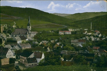 Alte Ansichtskarte Zschopau, Blick vom Schützenhaus