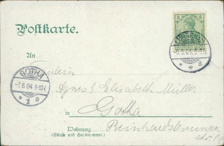 Adressseite der Ansichtskarte Lübbenau-Lehde, Dolzkefliess