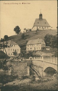 Alte Ansichtskarte Oberneuschönberg b. Olbernhau, Teilansicht