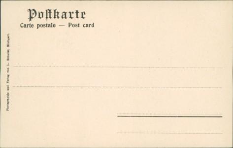 Adressseite der Ansichtskarte Stuttgart, Aussichtsturm auf dem Hasenberg