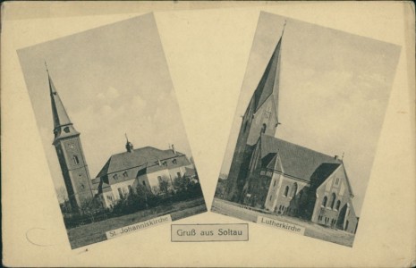 Alte Ansichtskarte Soltau, St. Johanniskirche, Lutherkirche