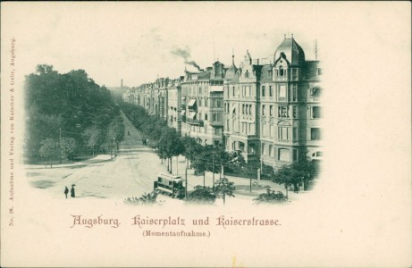 Alte Ansichtskarte Augsburg, Kaiserplatz und Kaiserstrasse