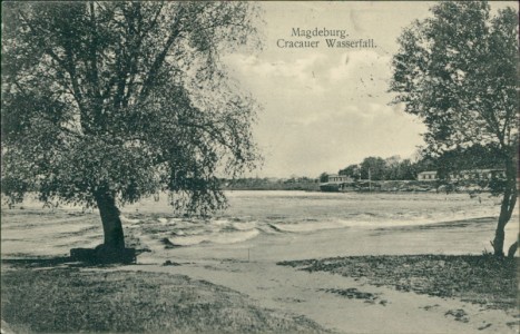 Alte Ansichtskarte Magdeburg, Cracauer Wasserfall
