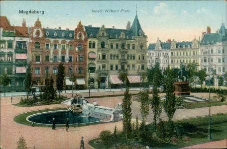 Alte Ansichtskarte Magdeburg, Kaiser Wilhelm-Platz