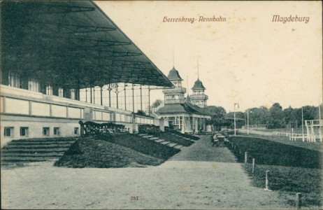 Alte Ansichtskarte Magdeburg, Herrenkrug - Rennbahn