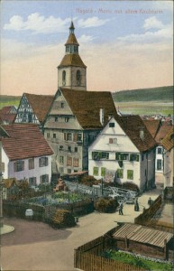 Alte Ansichtskarte Nagold, Motiv mit altem Kirchturm