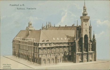 Alte Ansichtskarte Frankfurt (Oder), Rathaus, Nordseite