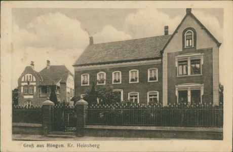 Alte Ansichtskarte Alsdorf-Hoengen, Partie im Ort
