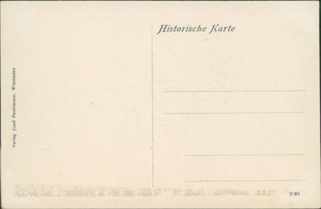 Adressseite der Ansichtskarte Wiesbaden, Schloß - Französ. Friedensfeier am 29. Juni 1919