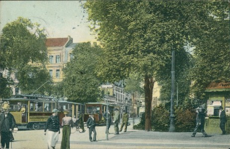 Alte Ansichtskarte Düsseldorf, Königsallee mit Straßenbahn