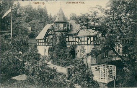 Alte Ansichtskarte Marburg, Alemannen-Haus