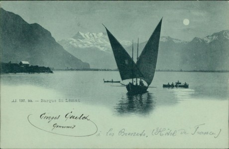 Alte Ansichtskarte Lac Léman, Barque