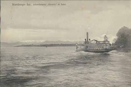 Alte Ansichtskarte Starnberger See, Salondampfer "Bavaria" in Fahrt