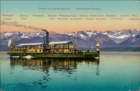 Alte Ansichtskarte Starnberger See, Salondampfer Bavaria