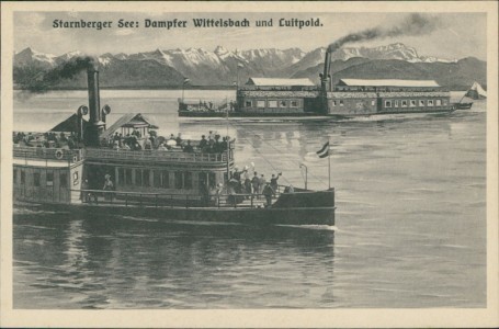 Alte Ansichtskarte Starnberger See, Dampfer Wittelsbach und Luitpold