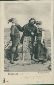 Alte Ansichtskarte Helgoland, Heiratsantrag