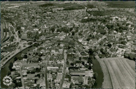 Alte Ansichtskarte Itzehoe, Luftbild