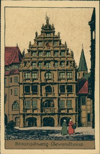 Alte Ansichtskarte Braunschweig, Gewandhaus, Steindruck
